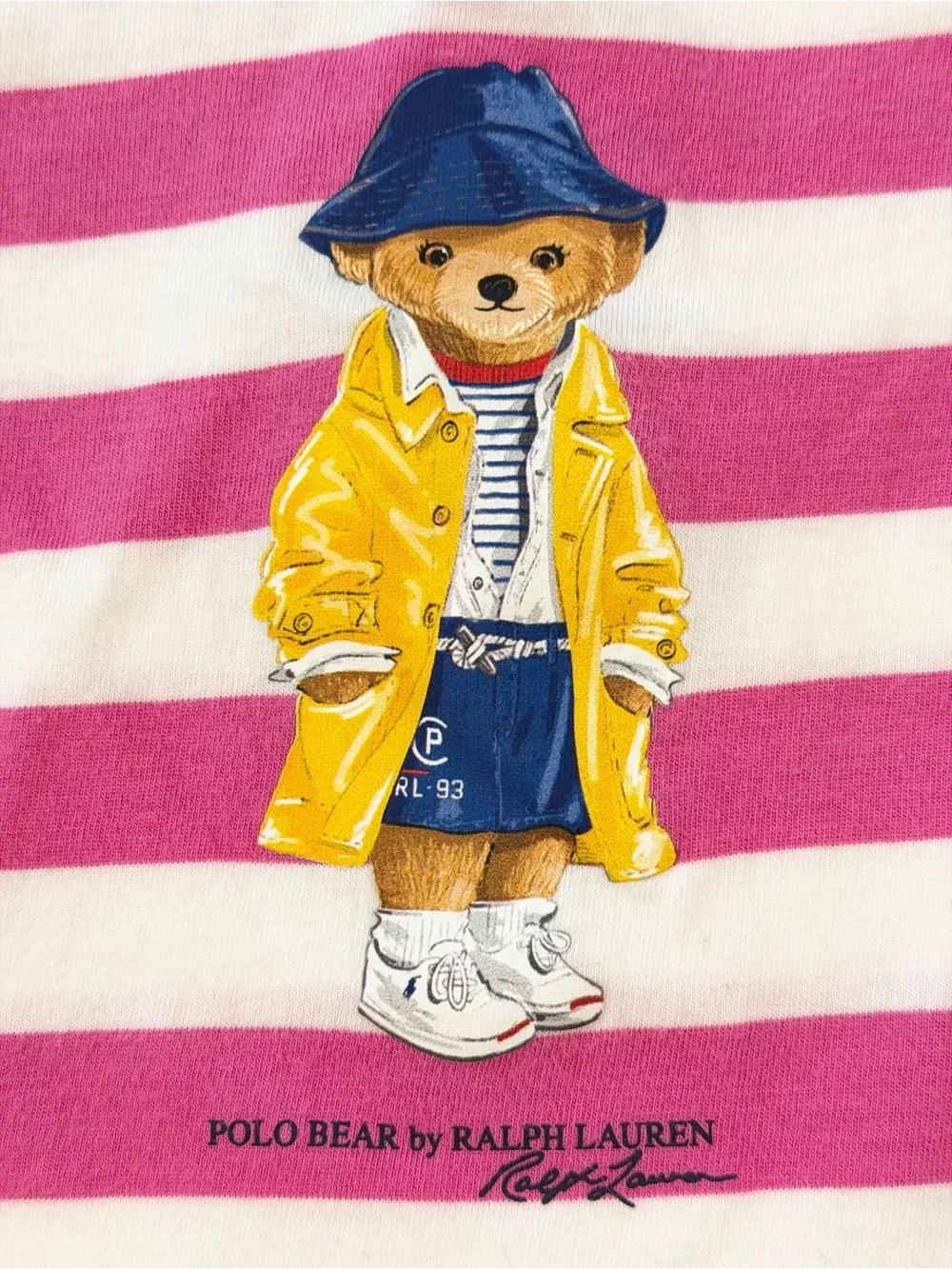 Polo Bear Ralph Lauren Baby Girl Dress Size 9M 9 Months Pink Stripe Raincoat